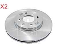 Front Brake Disc x2 Pcs FEBI Fits HYUNDAI KIA Accent IV Rio III 51712-0U000