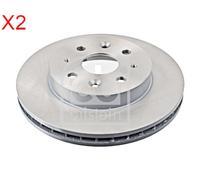 Front Brake Disc x2 Pcs FEBI Fits KIA Rio 51712-FD300