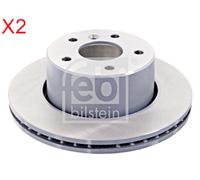 Front Brake Disc x2 Pcs FEBI Fits LAND ROVER Discovery II SDB000380