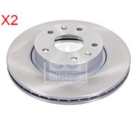 Front Brake Disc x2 Pcs FEBI Fits LAND ROVER Freelander SDB000080