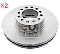 Front Brake Disc x2 Pcs FEBI Fits MAN ERF Hocl Lion S City Tga 81.50803.0044