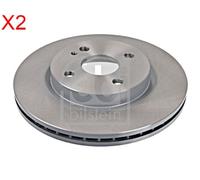 Front Brake Disc x2 Pcs FEBI Fits MAZDA 2 DF71-33-251