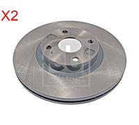 Front Brake Disc x2 Pcs FEBI Fits MAZDA Mx-5 II N0YY-33-25X