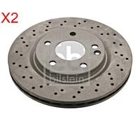 Front Brake Disc x2 Pcs FEBI Fits MERCEDES W168 1684210712