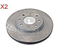Front Brake Disc x2 Pcs FEBI Fits MITSUBISHI Galant IV VI Lancer V MB895098