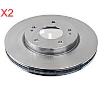 Front Brake Disc x2 Pcs FEBI Fits MITSUBISHI Lancer VII Outlander I 4615A054