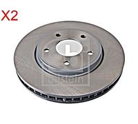 Front Brake Disc x2 Pcs FEBI Fits NISSAN Leaf Nv200 Evalia e- e-NV 40206-3NL0B