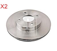 Front Brake Disc x2 Pcs FEBI Fits NISSAN Micra II 40206-72B01