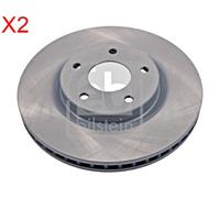 Front Brake Disc x2 Pcs FEBI Fits NISSAN RENAULT Qashqai +2 I Rogue 43206-JD00B