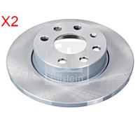 Front Brake Disc x2 Pcs FEBI Fits OPEL Corsa C 569020