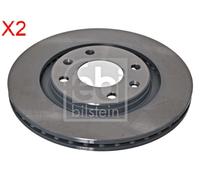 Front Brake Disc x2 Pcs FEBI Fits PEUGEOT CITROEN 206 Cc 306 405 I II 4246.R5