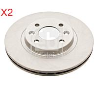 Front Brake Disc x2 Pcs FEBI Fits RENAULT DACIA NISSAN 19 I II Clio 7700813549