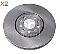 Front Brake Disc x2 Pcs FEBI Fits SKODA SEAT VW AUDI Fabia I II III 1J0615301R