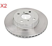 Front Brake Disc x2 Pcs FEBI Fits TOYOTA ASTON MARTIN Iq Cygnet 43512-74010