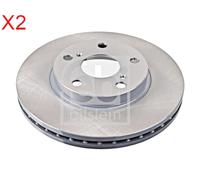 Front Brake Disc x2 Pcs FEBI Fits TOYOTA Auris Corolla 43512-02180