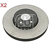 Front Brake Disc x2 Pcs FEBI Fits TOYOTA Avensis 43512-05060