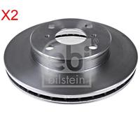 Front Brake Disc x2 Pcs FEBI Fits TOYOTA Corolla 43512-12360