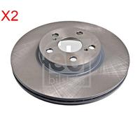Front Brake Disc x2 Pcs FEBI Fits TOYOTA SUBARU Corolla Verso S 4351212710