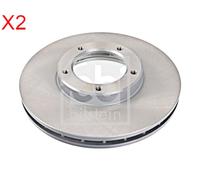 Front Brake Disc x2 Pcs FEBI Fits TOYOTA VW Dyna Hiace I II III Bus 43512-26040