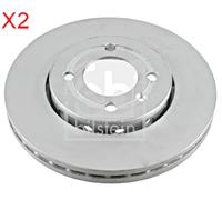 Front Brake Disc x2 Pcs FEBI Fits VW Lupo Polo 6N0615301E