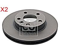 Front Brake Disc x2 Pcs FEBI Fits VW Transporter Caravelle T4 701615301F