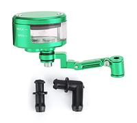 Front Brake Fluid Reservoir CNC Aluminum Oil Cup Set, Motorcycle Brake Fluid Tank, Hard Anodized Finish with Clear PMMA Interior and Rubber Seals, Universal Fit for Kawasaki ZX 6R (Green)