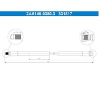 Brake Hose ATE 24.5140-0380.3 for MERCEDES-BENZ SL (R230) 3 2008-2012