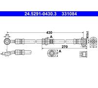 ATE 24.5291-0430.3 Brake hose
