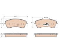 FRONT BRAKE PAD SET DISC BRAKE FITS: CITROËN C-ELYSEE 1.2 VTI 72 /1.6 HDI 92/