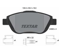 FRONT BRAKE PAD SET DISC BRAKE FITS: CITROËN C3 PICASSO 1.6 HDI 110/1.6 VTI 1