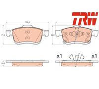 FRONT BRAKE PAD SET DISC BRAKE FITS: FITS FOR FIAT 500L 1.6 D MULTIJET /1.4 /