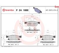 BREMBO P 24 188E Brake pad set