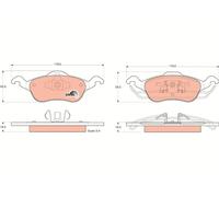 FRONT BRAKE PAD SET DISC BRAKE FITS: FORD FOCUS I 1.4 16V/1.6 16V/1.8 16V/2.0