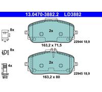 Fits ATE 13.0470-3882.2 BRAKE PADS. DB P. C118/X118/H243H247/V167/W177/W247 1.