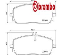 P50152 Front Brake Pad Set 4x Pads Integrated Wear Indicator Braking By Brembo