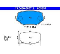 ATE Brake Pad Set 13.0460-5857.2 - Disc Brake - Suzuki XL-7 2.7 (2004-2006)