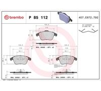 BREMBO P 85 112 Brake pad set