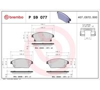 Brake Pad Set For Disc Brake Front Fits Chevrolet Opel Vauxhall BREMBO P59077
