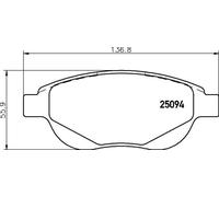 Brembo Brake Pad Set P61137 Front - Fits Citroën, Peugeot