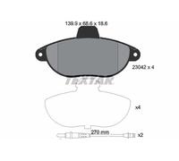 Textar Brake Pads 2304201 – Genuine OE Front Full Set of 4 – Fits Citroen Fiat Peugeot