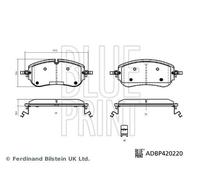 Front Brake Pad Set Fits Land Rover Discovery Sport Blue Print ADBP420220