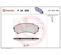 Brembo Brake Pads P 54 029 - Front Set of 4 - 58mm - Fits Mitsubishi Mazda