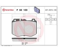 P 50 120 Front Brake Pad Set 4x Pads Prepared For Wear Indicator Braking Brembo