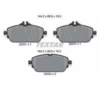 Textar 2203101 Front Axle Disc Brake Pad Set Fits Mercedes-Benz