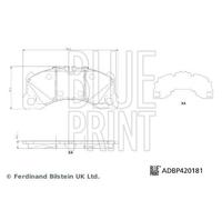 Blue Print Front Brake Pad Set fits Porsche