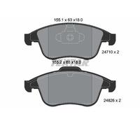 Textar Car Brake Pad Front Dimensions 63mm-68mm x 155.1mm For Renault 2471001