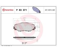 Brake pads P 83 071 BREMBO for TOYOTA RAV 4 III PRIUS PLUS AURIS RAV 4 IV MIRAI