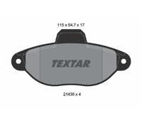 Textar Car Brake Pad Front Dimensions 54.7mm x 115mm For Fiat 2143602