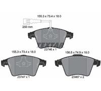 Textar 2374601 Front Axle Disc Brake Pad Set Fits VW