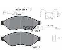Textar 2446901 Front Axle Disc Brake Pad Set Fits Citroen Fiat Peugeot